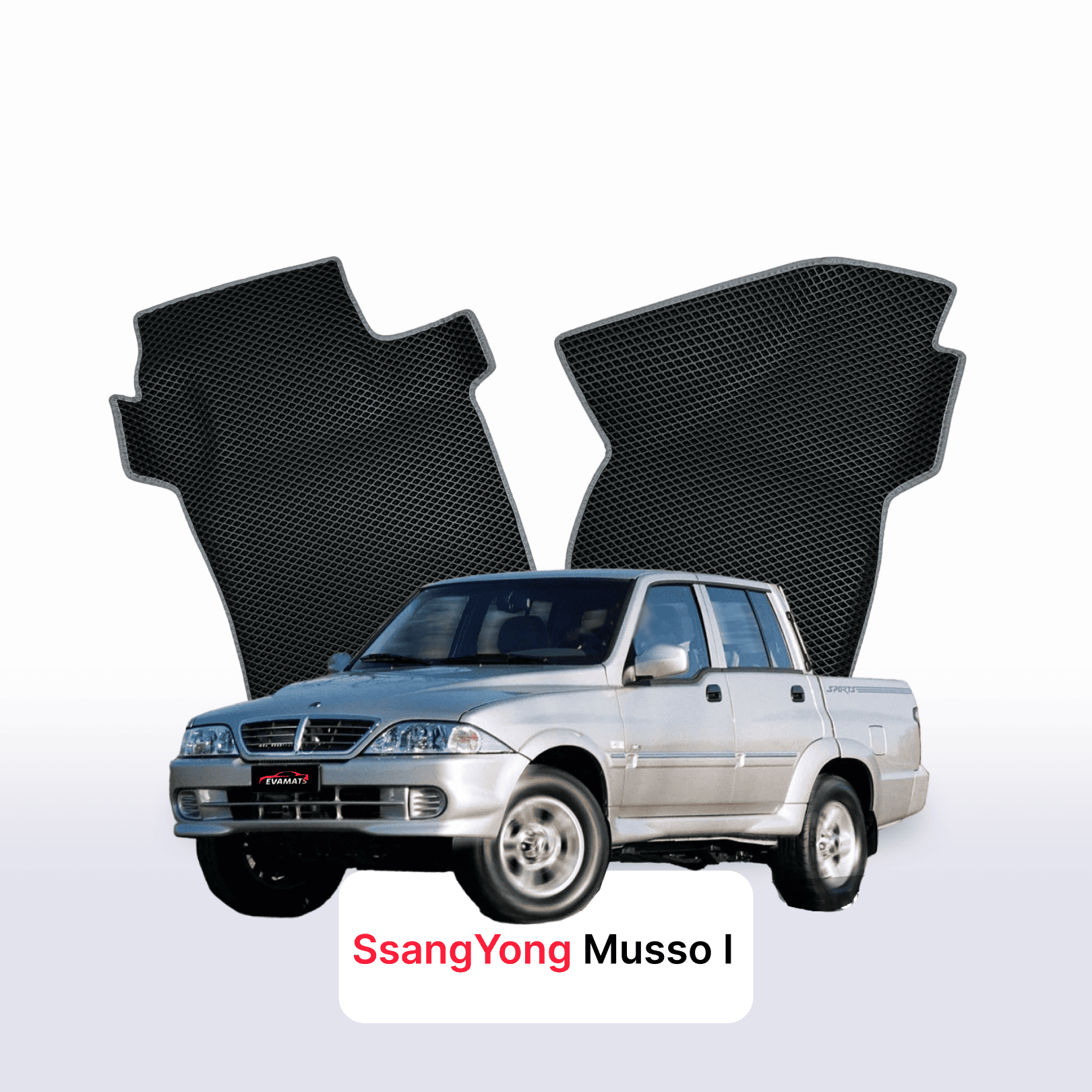 Autokoberce EVA pro SsangYong Musso 1 gen 1998-2006 r. PICK-UP dvojkabina